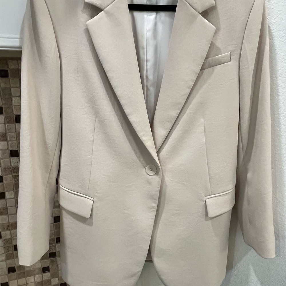Sandro Paris Oversized Ivory Jacket | Size 38